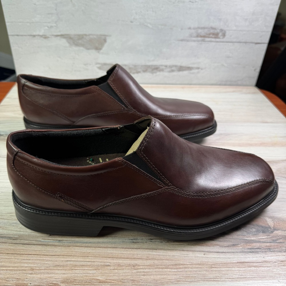 Bostonian Flexlite Bolton Mens Brown Leather Slip On Loafers Dress Shoes 12 XW - Picture 4 of 9